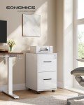 SONGMICS Locking File Cabinet in Matte White