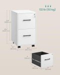 SONGMICS Locking File Cabinet in Matte White