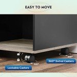 Three-Drawer Mobile File Cabinet with Open Shelves