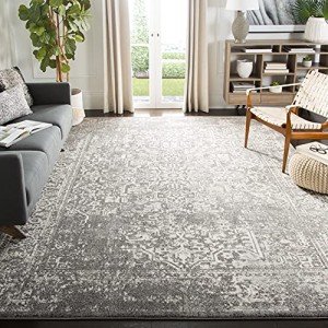 Elegant Grey & Ivory Area Rug - 8' x 10