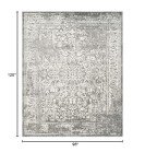 Elegant Grey & Ivory Area Rug - 8' x 10