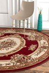 Le Petit Palais Red Round Traditional Area Rug