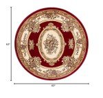 Le Petit Palais Red Round Traditional Area Rug