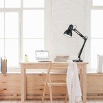 Black Swing Arm Desk Lamp with Rotary Switch