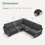 HONBAY Reversible L-Shaped Sofa for Small Spaces