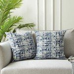 Navy Blue Decorative Throw Pillow Covers - Set of 2