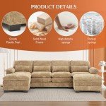 Nolohoo 114" U-Shaped Chenille Sectional Sofa