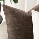 Chocolate Chenille Throw Pillow Covers - Set of 2