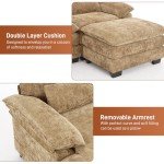 Nolohoo 114" U-Shaped Chenille Sectional Sofa