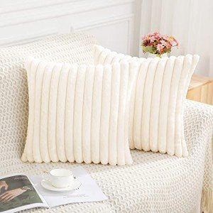 Plush Faux Fur Pillow Covers 18x18 - Set of 2