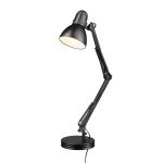 Black Swing Arm Desk Lamp with Rotary Switch