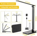 Dimmable LED Desk Lamp with USB Charging Port