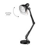 Black Swing Arm Desk Lamp with Rotary Switch