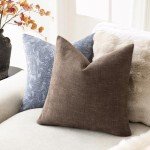 Chocolate Chenille Throw Pillow Covers - Set of 2