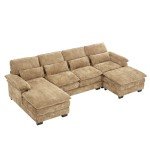 Nolohoo 114" U-Shaped Chenille Sectional Sofa