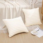Plush Faux Fur Pillow Covers 18x18 - Set of 2
