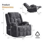 Power Swivel Recliner Chair with Massage and USB