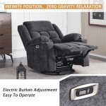 Power Swivel Recliner Chair with Massage and USB
