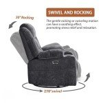 Power Swivel Recliner Chair with Massage and USB