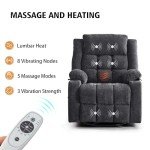 Power Swivel Recliner Chair with Massage and USB