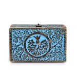Wooden Jewelry Box with Celestial Design