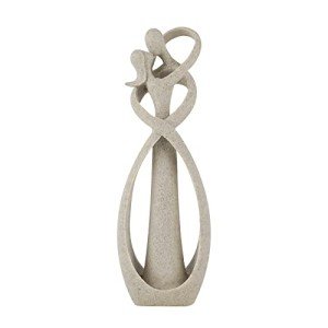 Kissing Lovers Abstract Resin Sculpture for Decor
