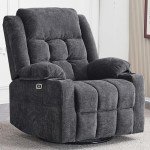 Power Swivel Recliner Chair with Massage and USB