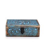 Wooden Jewelry Box with Celestial Design