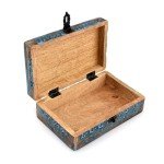 Wooden Jewelry Box with Celestial Design