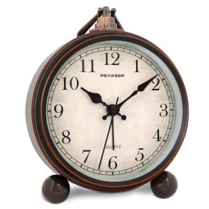 Gold Retro 4" Silent Battery Alarm Clock