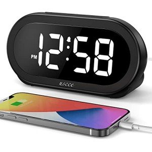 Compact Bedside Digital Clock with Dimmable Brightness