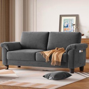 Mid Century Modern 70" Velvet Loveseat Sofa