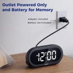 Compact Bedside Digital Clock with Dimmable Brightness