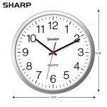 Silent Quartz Wall Clock – 14 Inch Silver Design