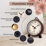 Gold Retro 4" Silent Battery Alarm Clock