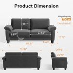 Mid Century Modern 70" Velvet Loveseat Sofa
