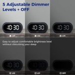 Compact Bedside Digital Clock with Dimmable Brightness