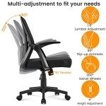 Adjustable Black Mesh Office Chair with Lumbar Support