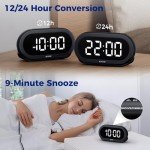 Compact Bedside Digital Clock with Dimmable Brightness