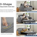 3-in-1 Convertible Sleeper Sofa with Cup Holders