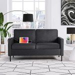 56" Dark Grey Fabric Loveseat Sofa with USB Ports
