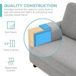 Light Gray Upholstered L-Shaped Sectional Sofa