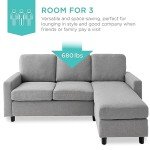 Light Gray Upholstered L-Shaped Sectional Sofa