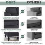 56" Dark Grey Fabric Loveseat Sofa with USB Ports