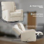 Comfortable Beige Swivel Rocker Recliner Chair