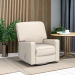 Comfortable Beige Swivel Rocker Recliner Chair