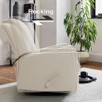 Comfortable Beige Swivel Rocker Recliner Chair