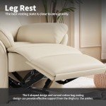 Genuine Leather Ergonomic Recliner Chair - Beige