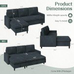 Shintenchi 2-in-1 Pull-Out Sofa Bed with Storage