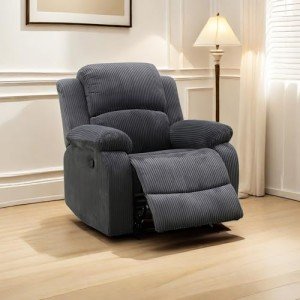 KIZECK Oversized Corduroy Recliner Chair for Relaxing